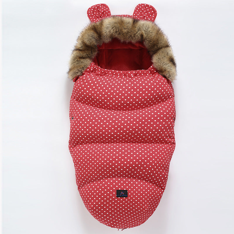 Stroller Footmuff with Faux Fur Hood