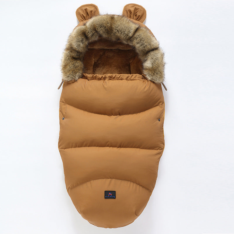 Stroller Footmuff with Faux Fur Hood