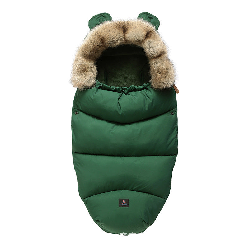 Stroller Footmuff with Faux Fur Hood