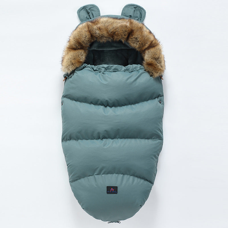 Stroller Footmuff with Faux Fur Hood