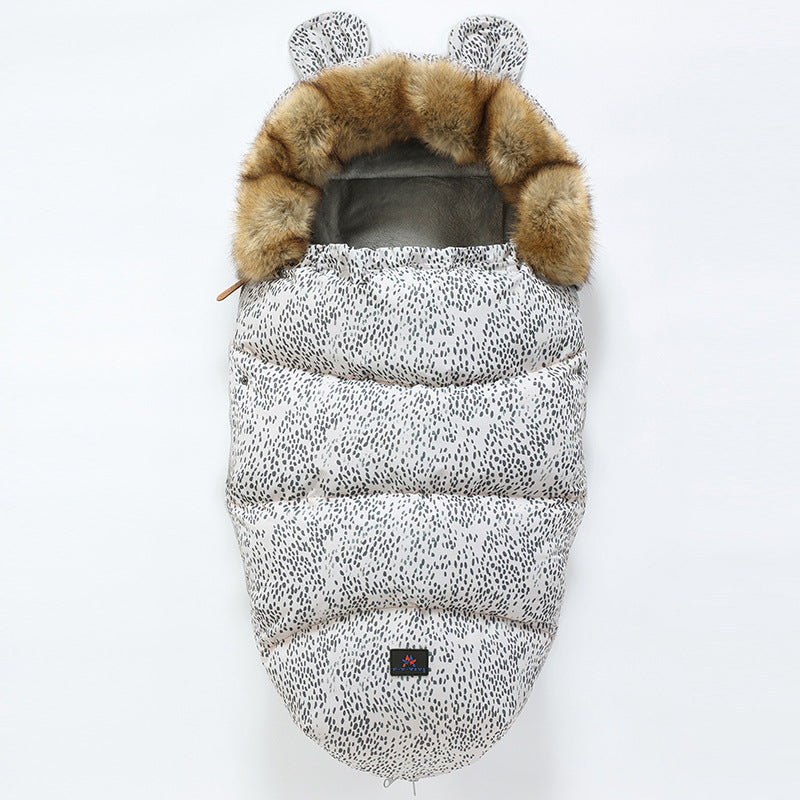 Stroller Footmuff with Faux Fur Hood