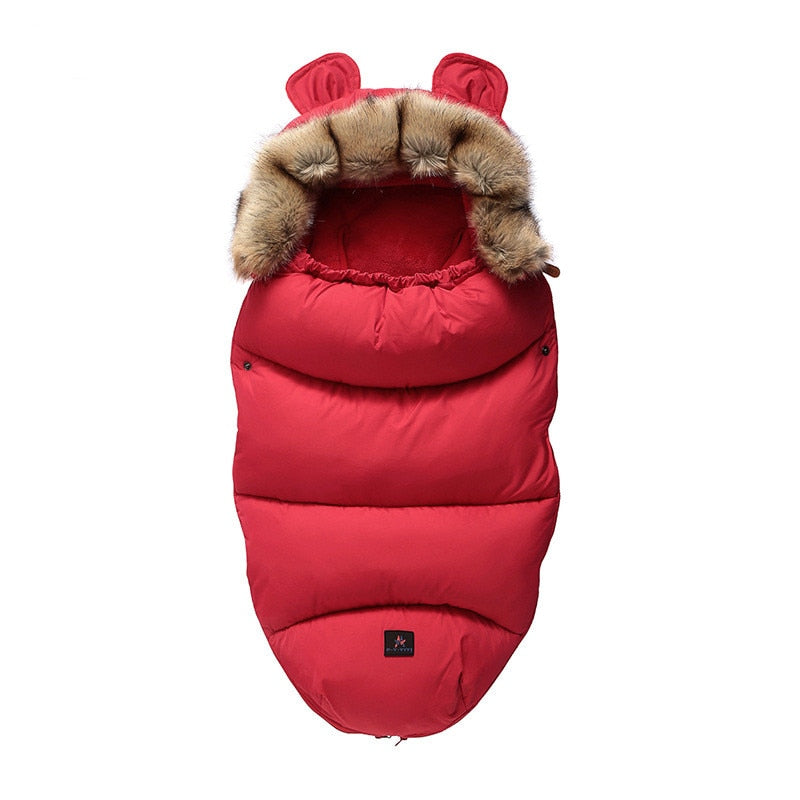 Stroller Footmuff with Faux Fur Hood