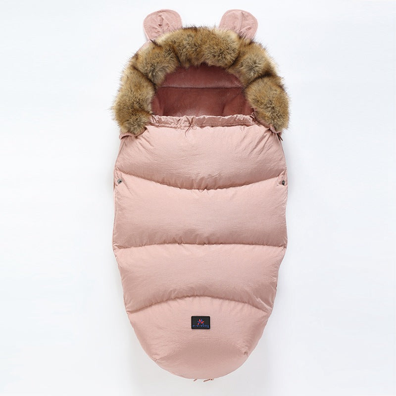 Stroller Footmuff with Faux Fur Hood
